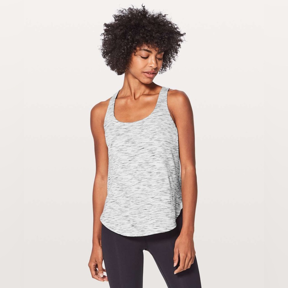 Lululemon 🍋  Free to Be Serene Tank Top Size 6, Tiger Space Dye Black White Coal